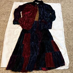 Broomskirts Dallas Velvet Skirt and Jacket Set